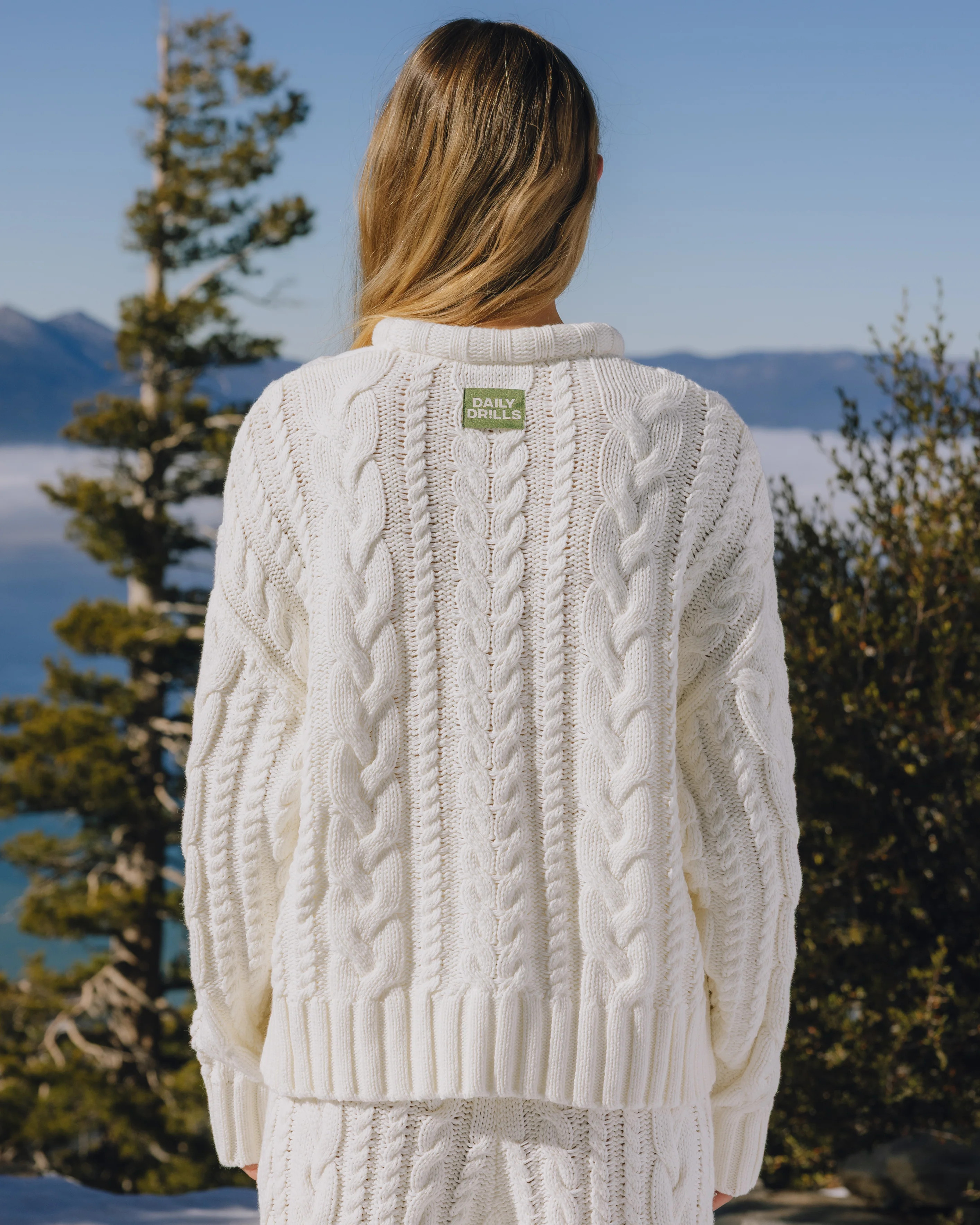 Cable Knit Oversized Sweater - Cream | Daily Drills LLC