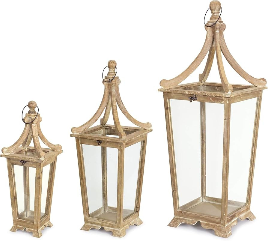 Set of 3 Wood Framed Lantern 39.75" | Amazon (US)