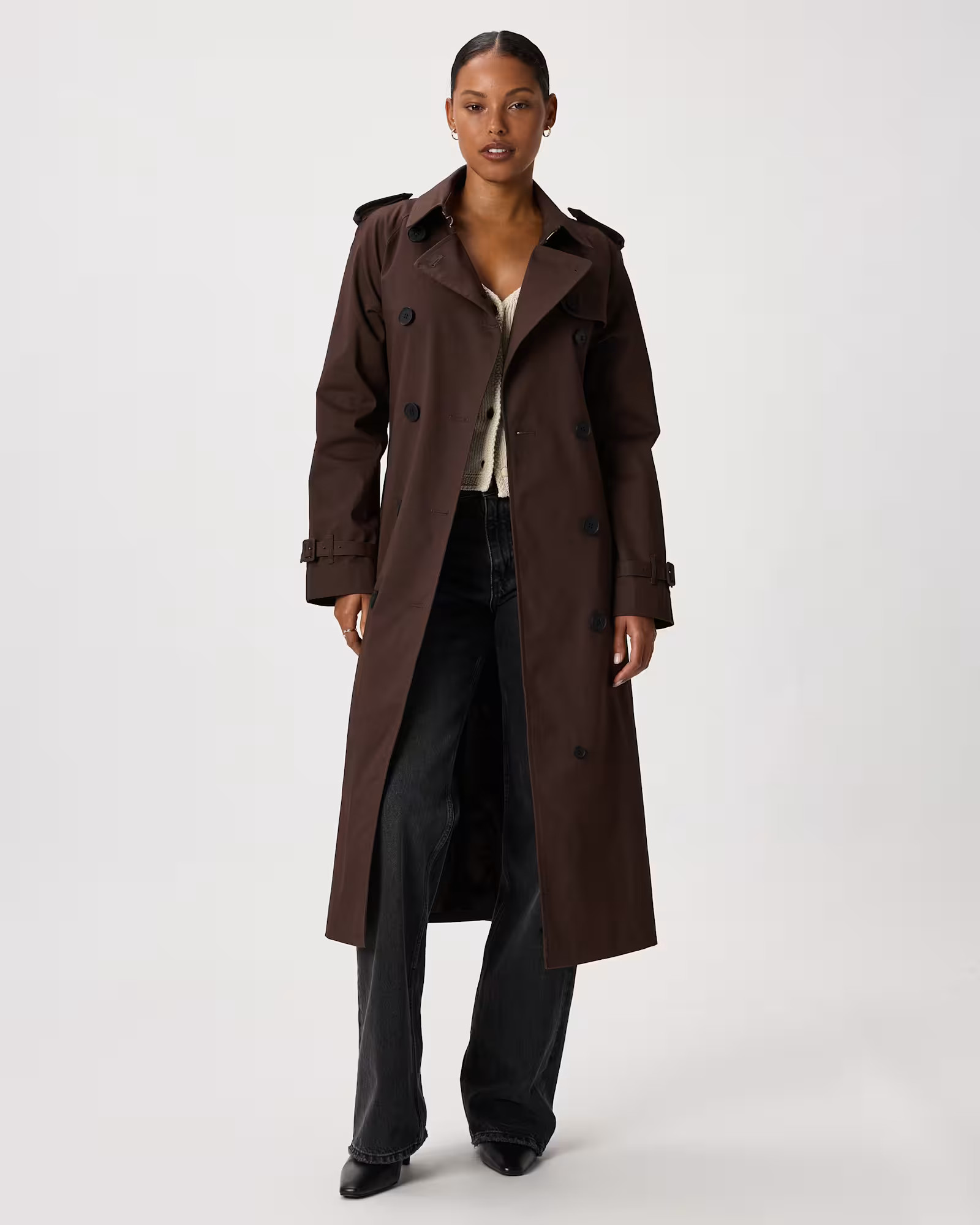 Comfort Stretch Long Trench Coat | Quince