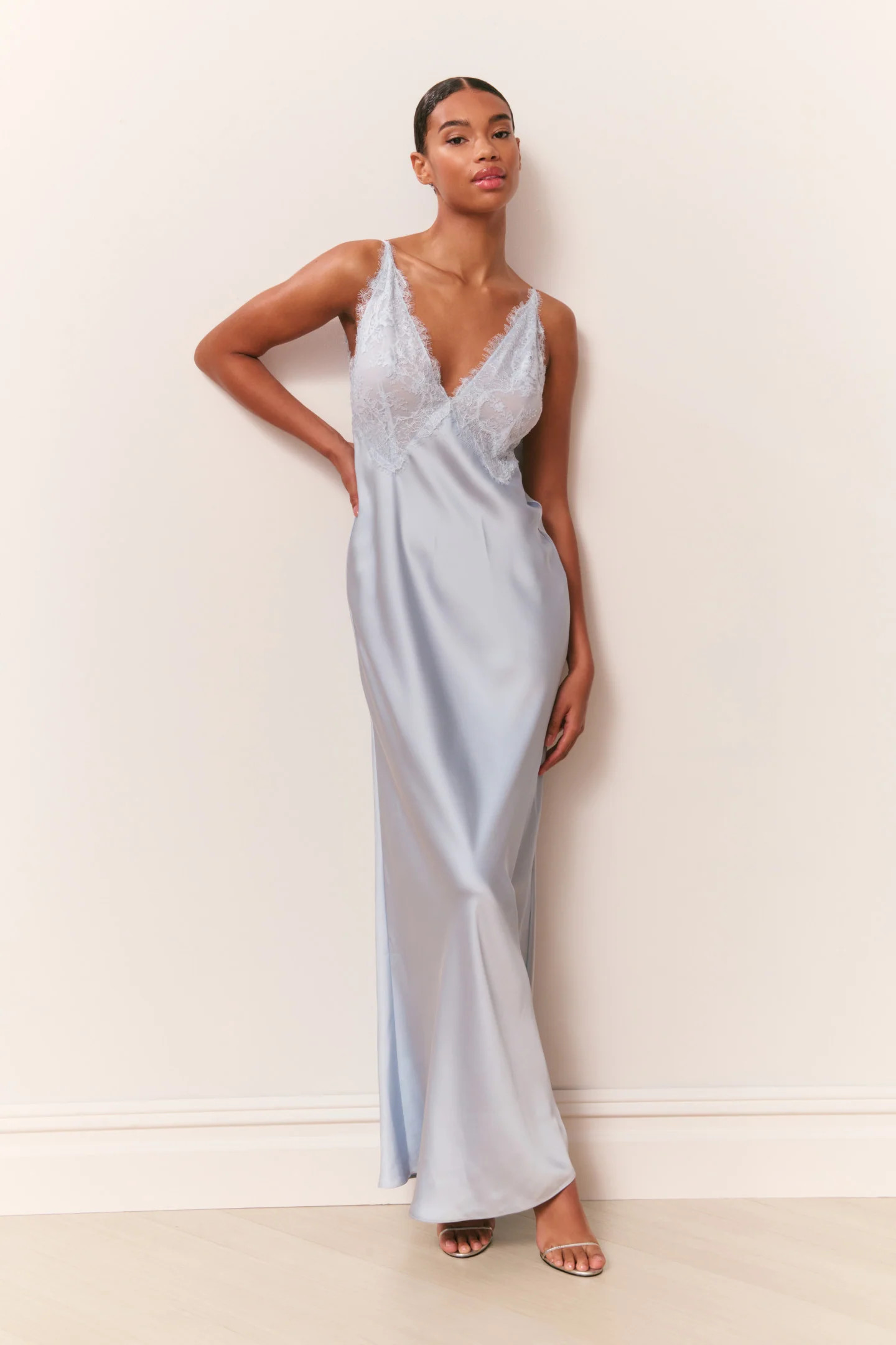 Iridia Satin Maxi Slip Dress | LoveShackFancy