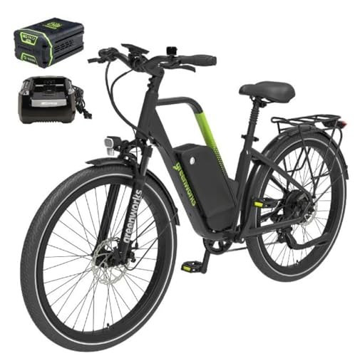 Greenworks 80V Venture Series 27.5” Commuter Electric Bike (20 MPH / 500W Motor), 4.0Ah Battery and Rapid Charger | Amazon (US)