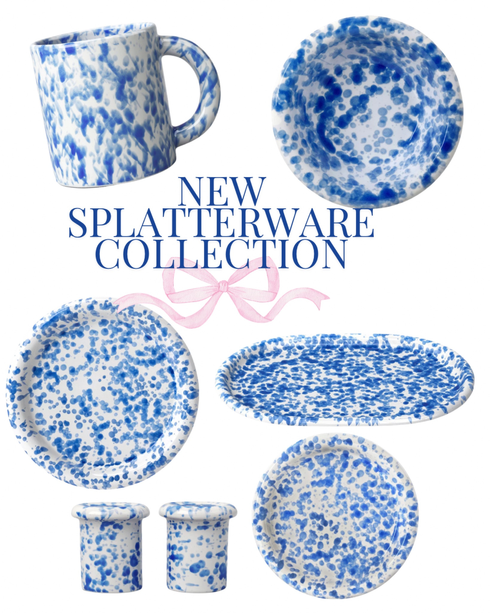 Blue and white splatterware