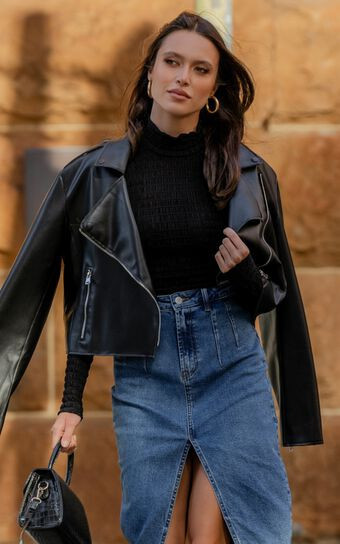 Wrenley Jacket - Biker Jacket in Black | Showpo (US, UK & Europe)