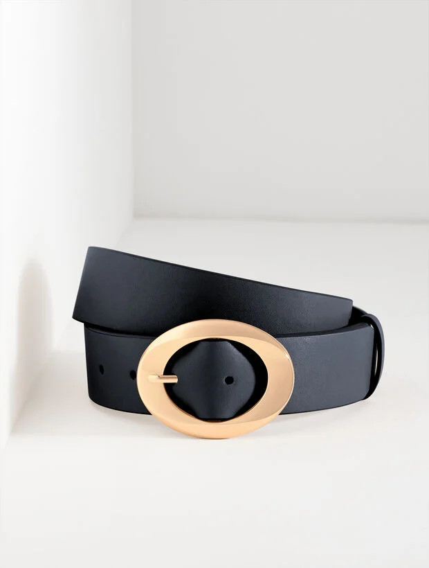 Nappa Sculpted Buckle Belt | Talbots