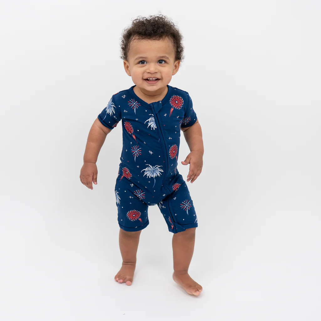 Zippered Shortall Romper in Celebration | Kyte BABY