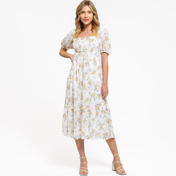 August Sky Women's Balloon Sleeve Midi Dress | Target