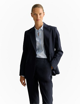Trenery Yarn Dyed Wool Blend Tailored Blazer | David Jones | David Jones (Australia & New Zealand)