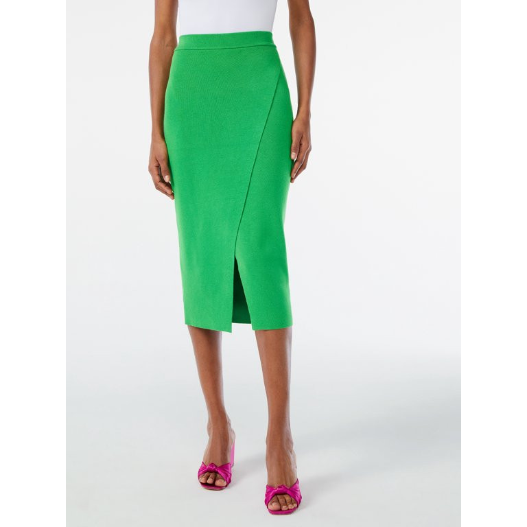 Scoop Women's Slit Midi Skirt | Walmart (US)