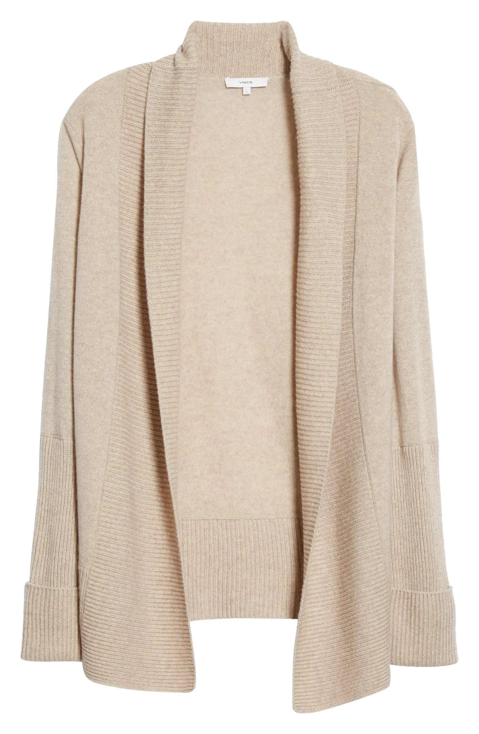 Rib Front Wool & Cashmere Cardigan | Nordstrom