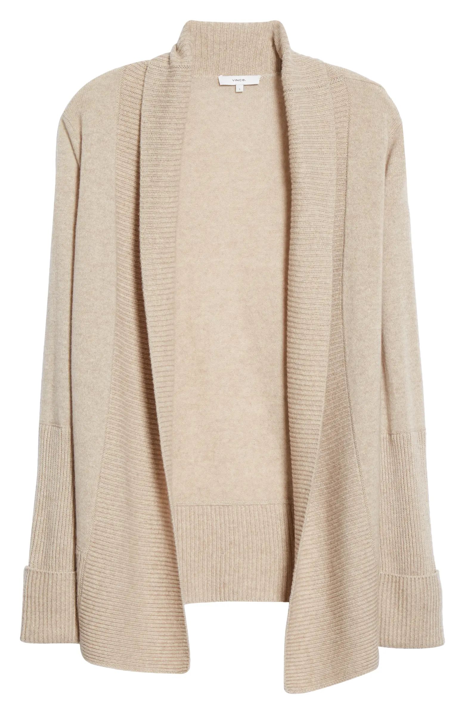 Rib Front Wool & Cashmere Cardigan | Nordstrom