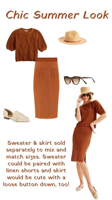 Chic Summer Look! Love this sweater and skirt set. They’re sold separately, so you can mix and match sizes. Perfect for any summer vacation!
…………
summer set matching set summer sweater summer skirt sweater skirt work look work outfit work skirt dressy summer outfit wedding guest outfit vacation look vacation outfit beach outfit resort wear resort look brown sweater sunglasses under $20 kohls new arrivals kohls finds beach hat chic outfit chic look anthropologie dupe Ann Taylor dupe abercrombie dupe outfit under $50 outfit under $100 j crew dupe banana republic dupe capsule wardrobe classy outfit classy look pencil skirt mules loafers summer shoes monochromatic outfit monochrome outfit monocrhome look 

#LTKStyleTip #LTKFindsUnder50 #LTKWorkwear