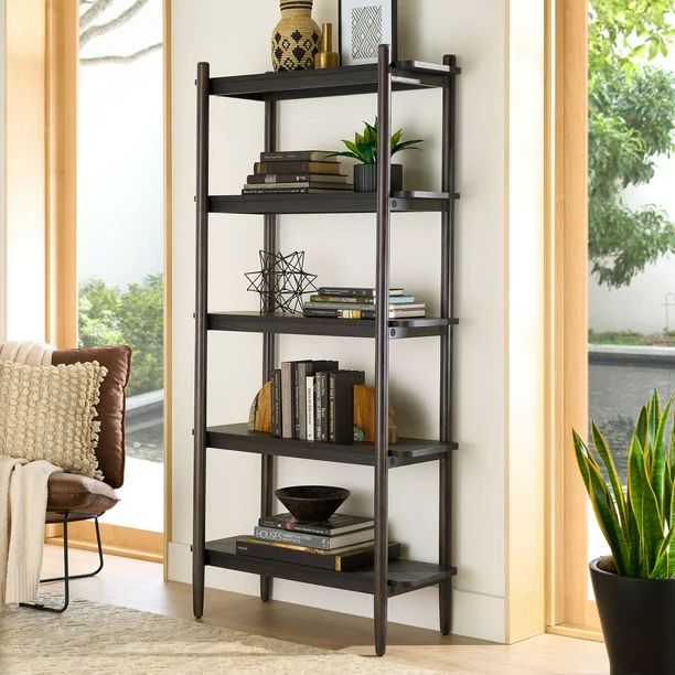 Better Homes & Gardens Springwood Bookcase, Charcoal Finish | Walmart (US)