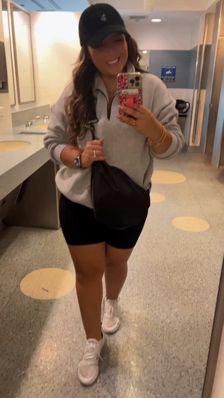 Airport Outfit: I love this sweater because it’s super cozy and oversized I have it in a few colors and this romper is not seat through and has a built in bra so it’s perfect. I know people don’t like rompers because of going to the bathroom but athe straps are super easy to pull down to the sides to take off (i sized up) and these Nikes are my absolute fav tennis shoes ever I even wear them to Disney! 

Cute ✅
Comfy ✅ 


#LTKtravel #LTKfindsunder50 #LTKstyletip