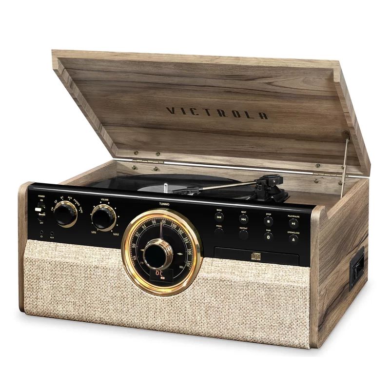 6-in-1 Wood Empire Bluetooth Decorative Record Player with 3-Speed Turntable | Wayfair North America