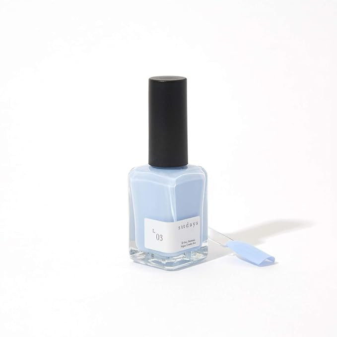 Sundays Non-Toxic Nail Polish, Glossy Shine Finish. L.03: Milky Blue, Long Lasting, Vegan & Cruel... | Amazon (US)