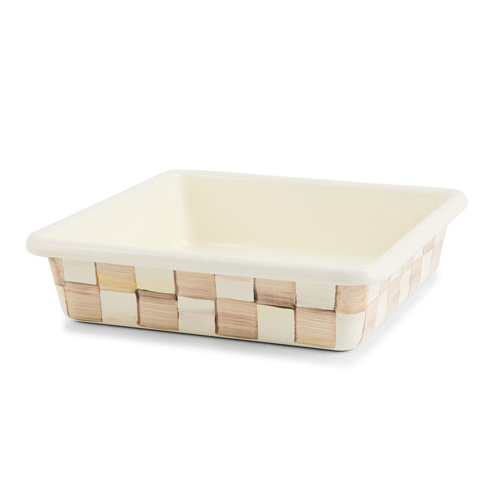 Mocha Check 8" Square Baking Pan | MacKenzie-Childs