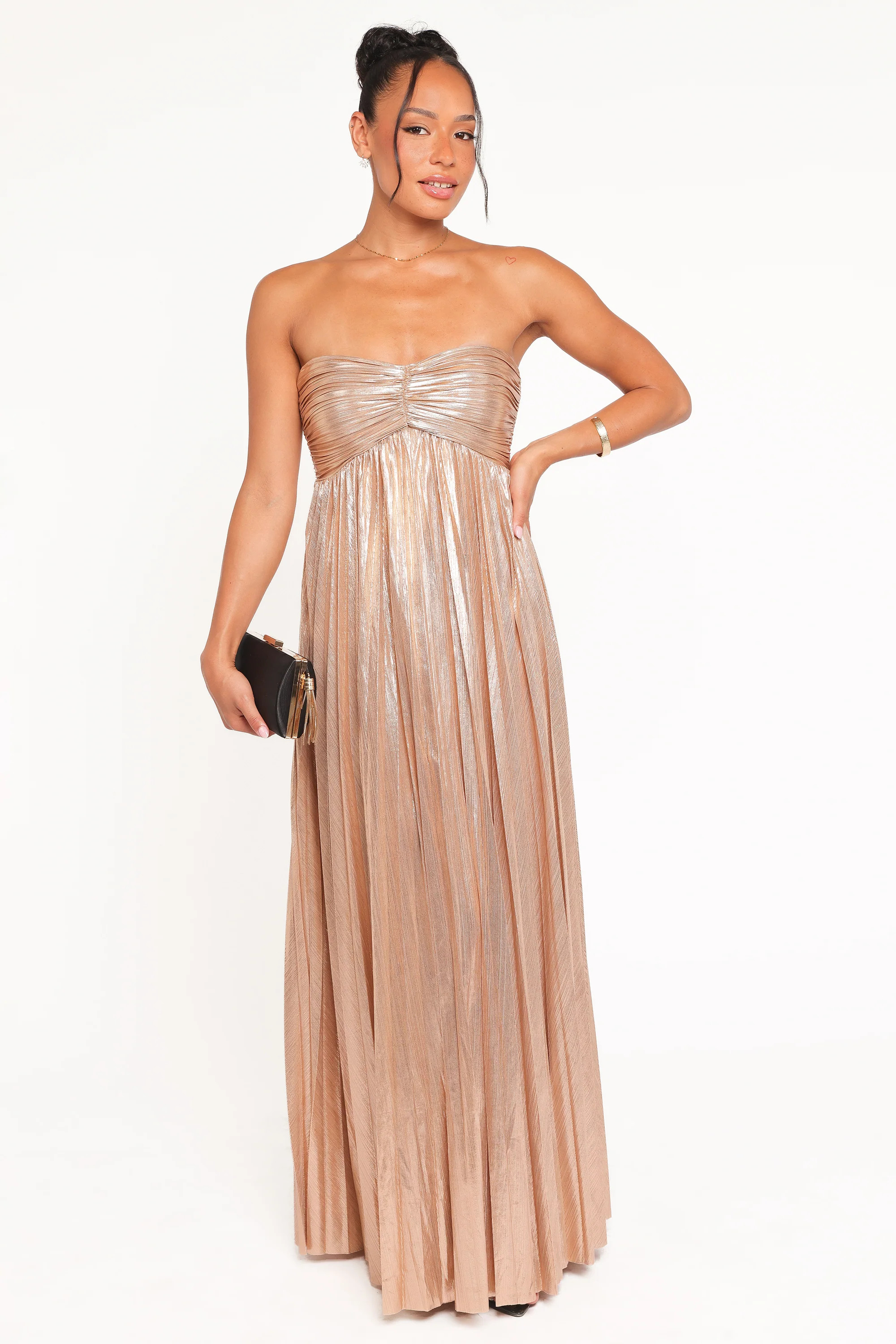 Faye Strapless Maxi Dress - Gold | Petal & Pup (US)