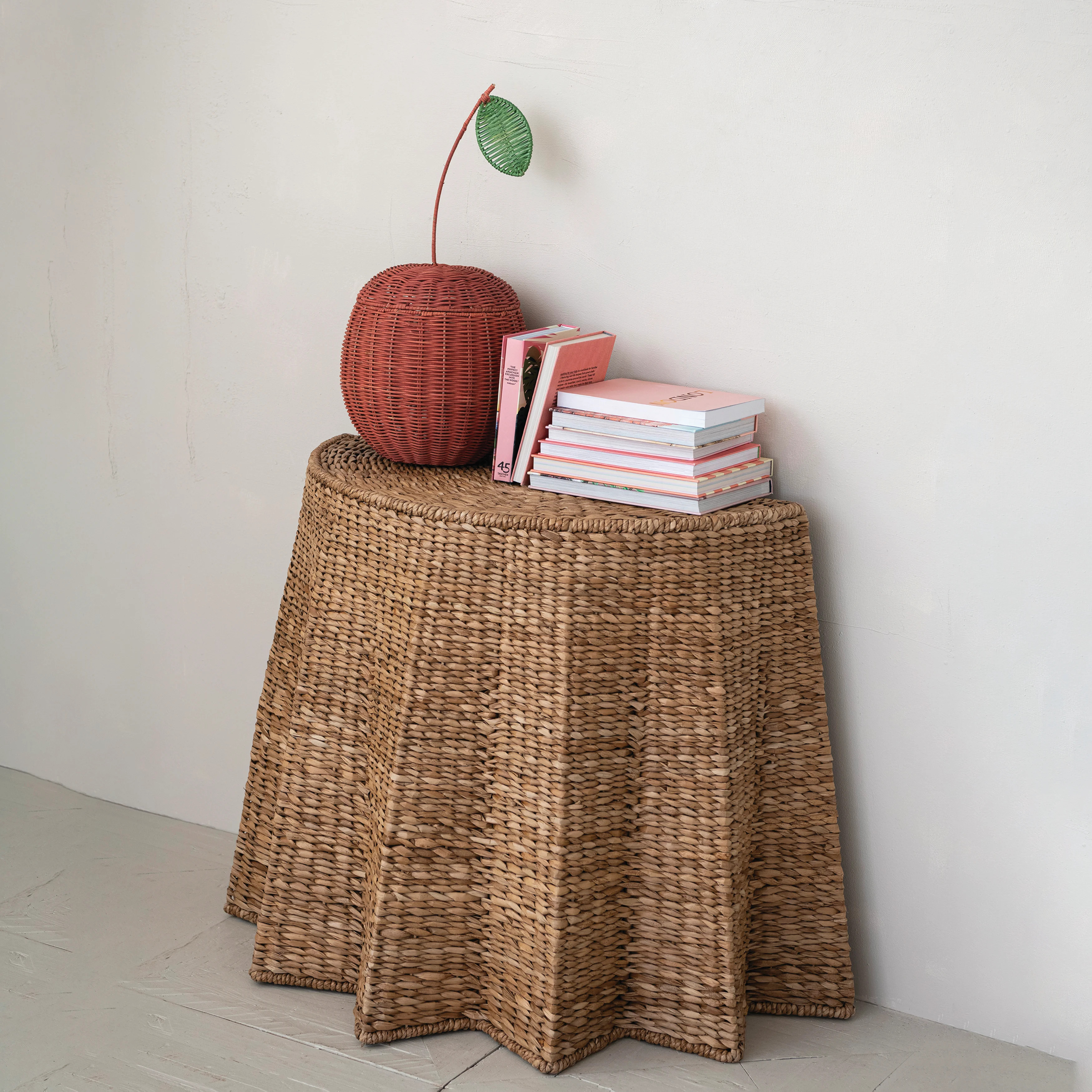 Pleated Water Hyacinth & Rattan Console Table | Wayfair North America