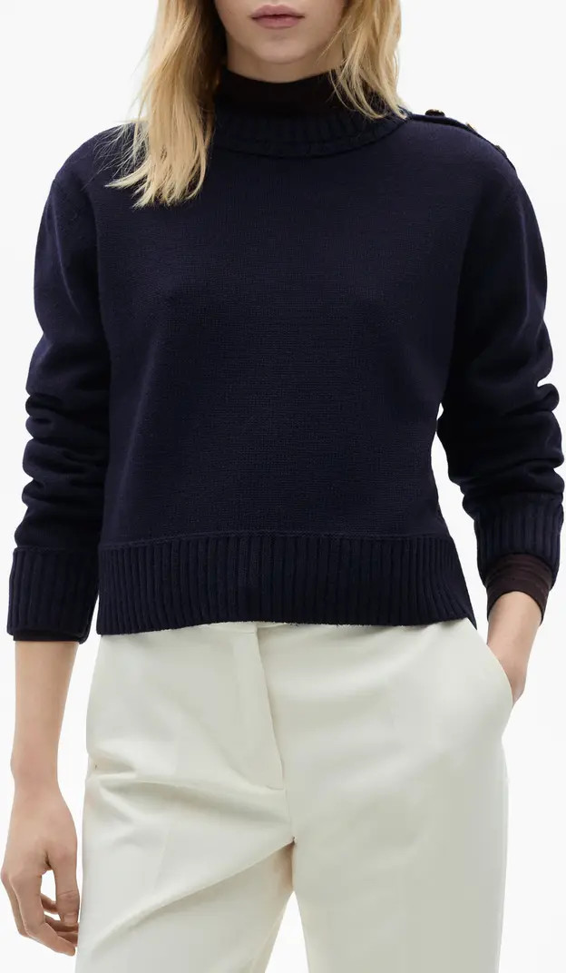 Button Shoulder Mock Neck Sweater | Nordstrom