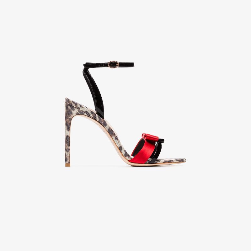 Sophia Webster Andie 100 leopard heel leather sandals | Browns Fashion