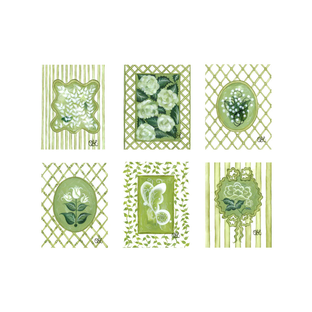 En Vert Botanical Prints, Set of 6 | Over The Moon