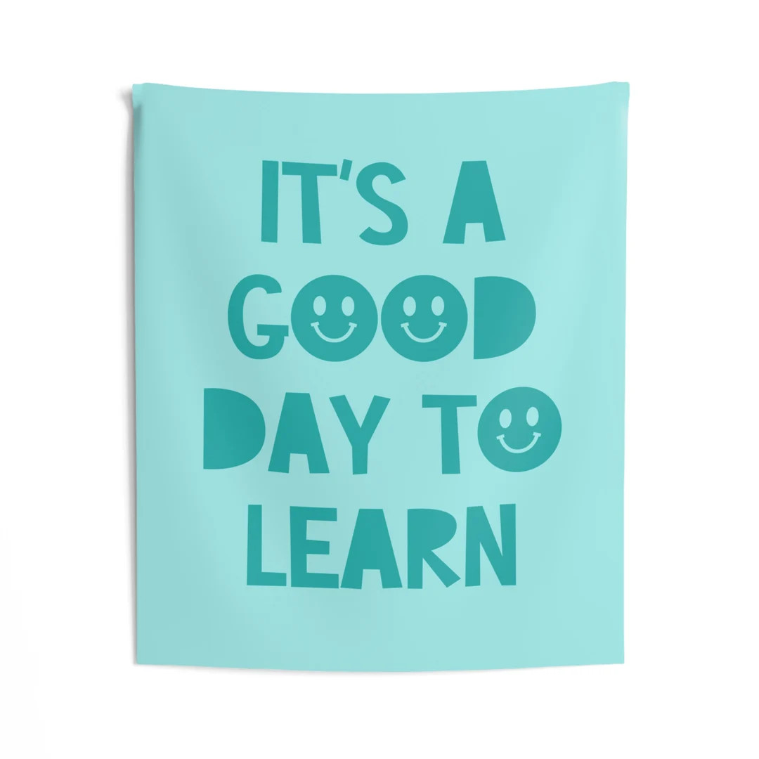 It's a Good Day to Learn Wall Tapestry | Pink Classroom Wall Art | Back to School | Wall Print Ta... | Etsy (US)