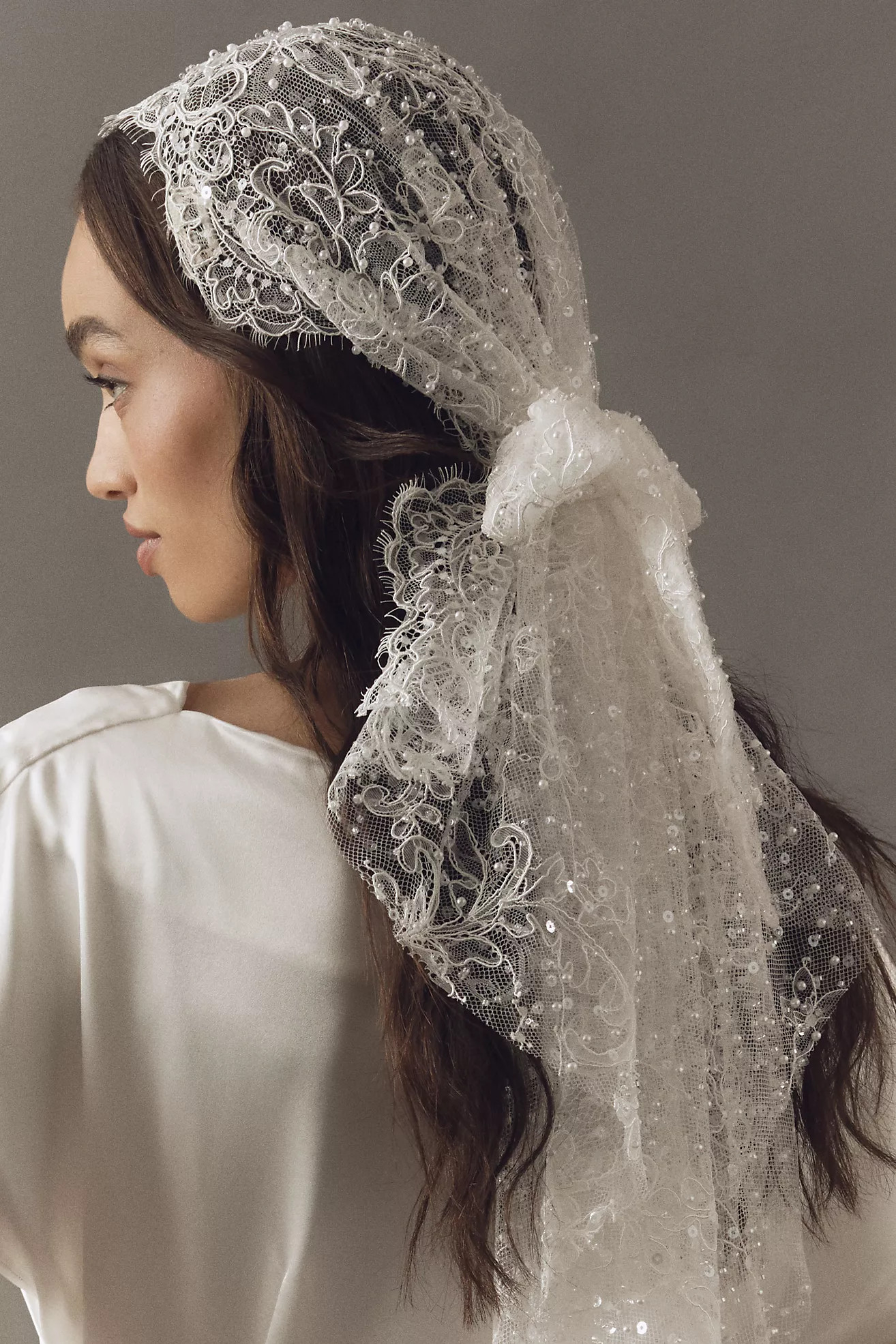 Enaura Lace Bridal Hair Scarf | Anthropologie (US)