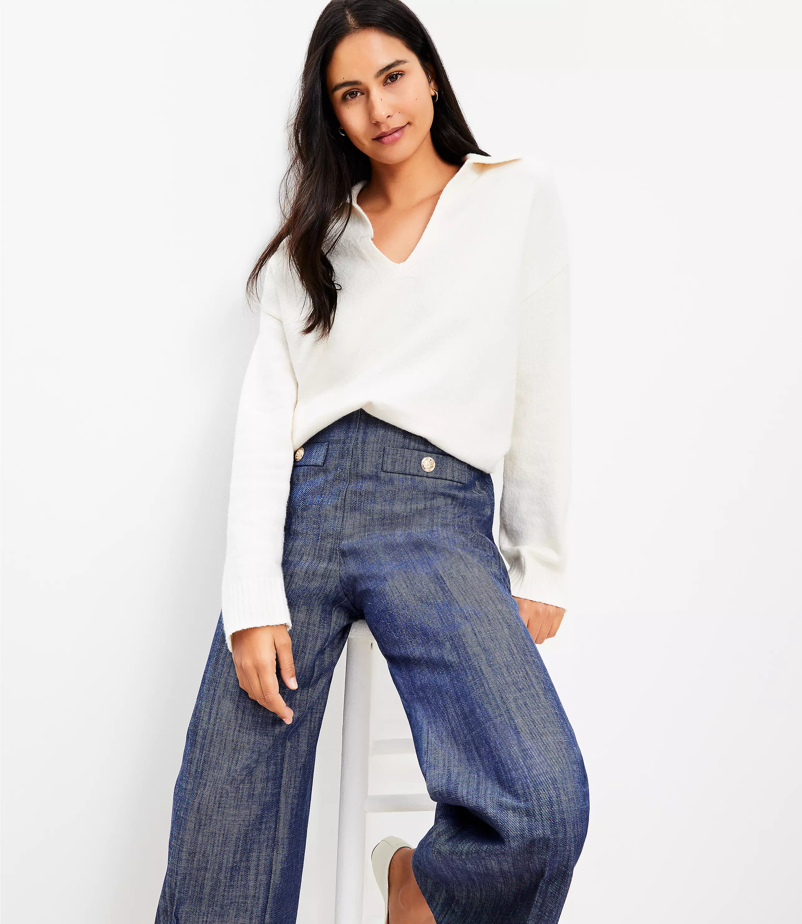 V-Neck Sailor Sweater | LOFT