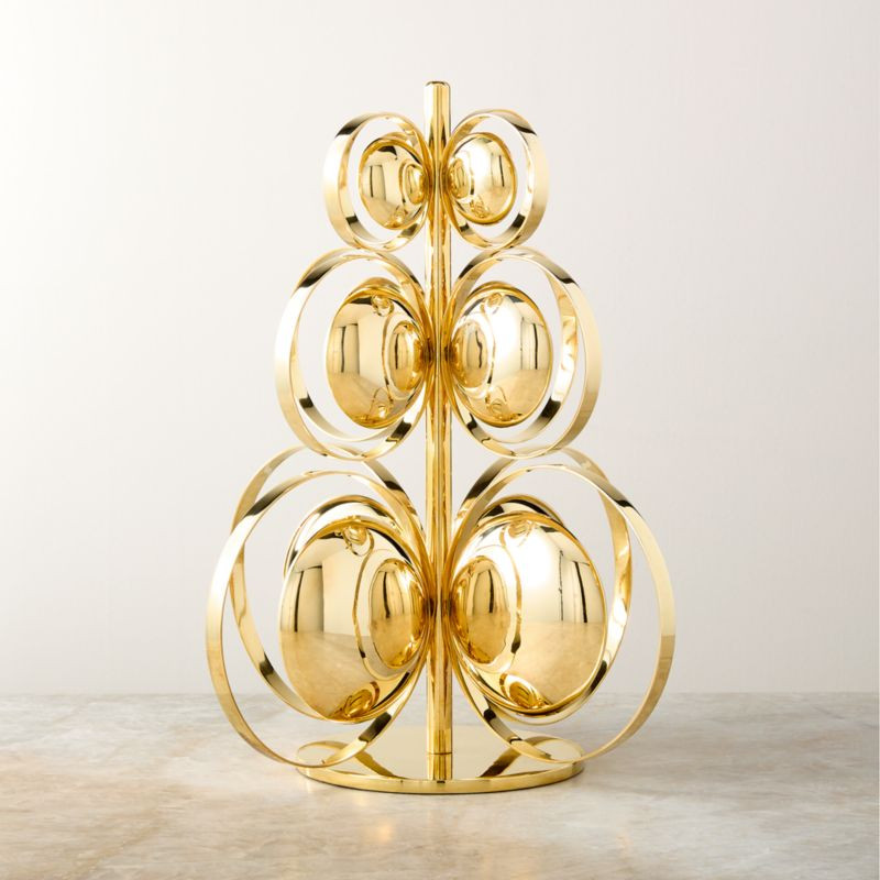Disque Unlacquered Brass Christmas Tree Figure 14.75" + Reviews | CB2 | CB2
