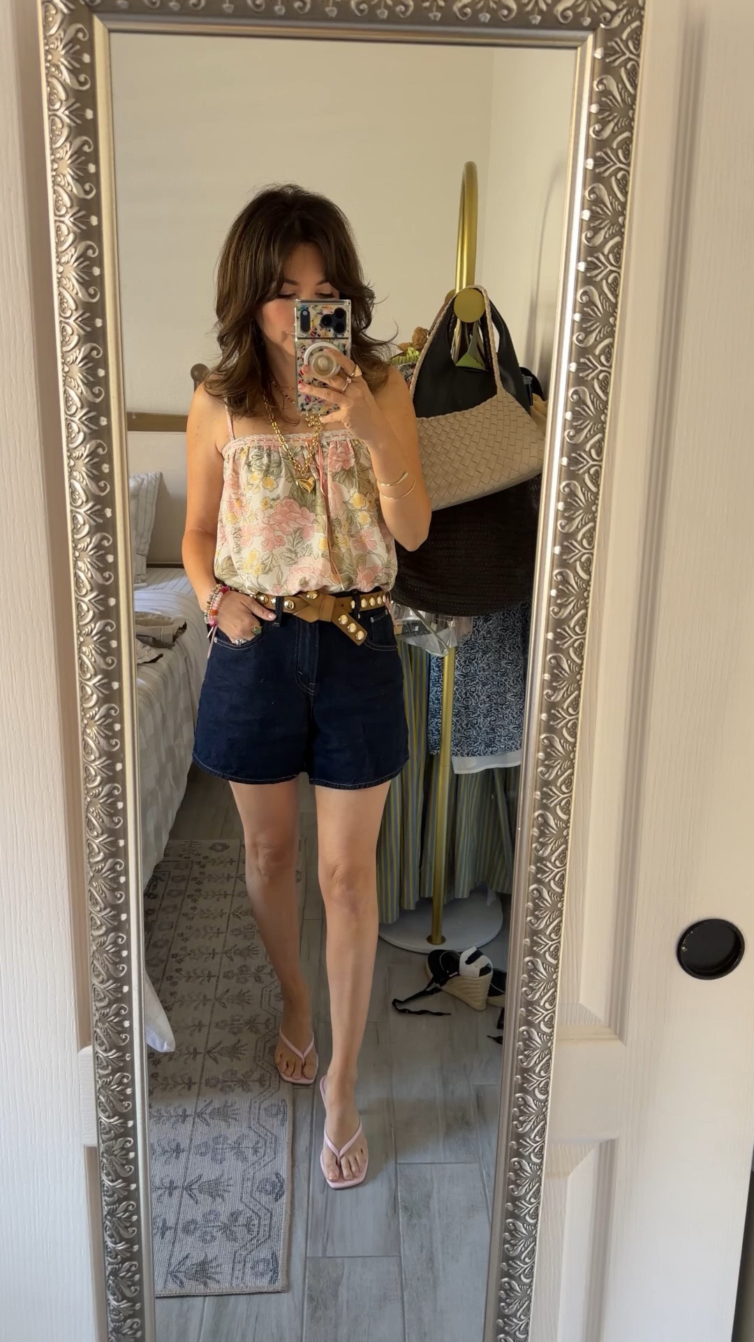 Easy outfit I keep reaching for lately
Lightweight top that feels breathable in the heat + these denim shorts that hit just right (no awkward length if you’re petite)

Everything here is comfortable, re-wearable, and works for real life
I’d wear this for errands, casual dinners, or just getting out of the house and feeling put together

Petite-friendly fit (I’m 5’2)
True to size on both

Top XS 
Shorts 25

petite outfits, 5’2 style, mom outfits, denim shorts outfit, summer outfit ideas, effortless everyday style, casual elevated outfit 

Top XS 
Shorts 25
Belt XS/s

#LTKootd #LTKPetite