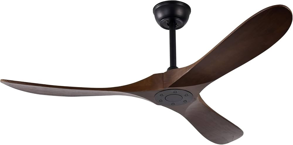FUMUME 60'' Outdoor Ceiling Fan with Remote Control, 3 Balsa Wood Blades, Matte Black, Reversible... | Amazon (US)