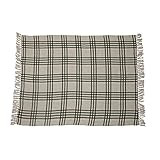 Creative Co-Op Soft and Cozy Woven Recycled Cotton Blend Printed Plaid Decorative Blanket with Fring | Amazon (US)
