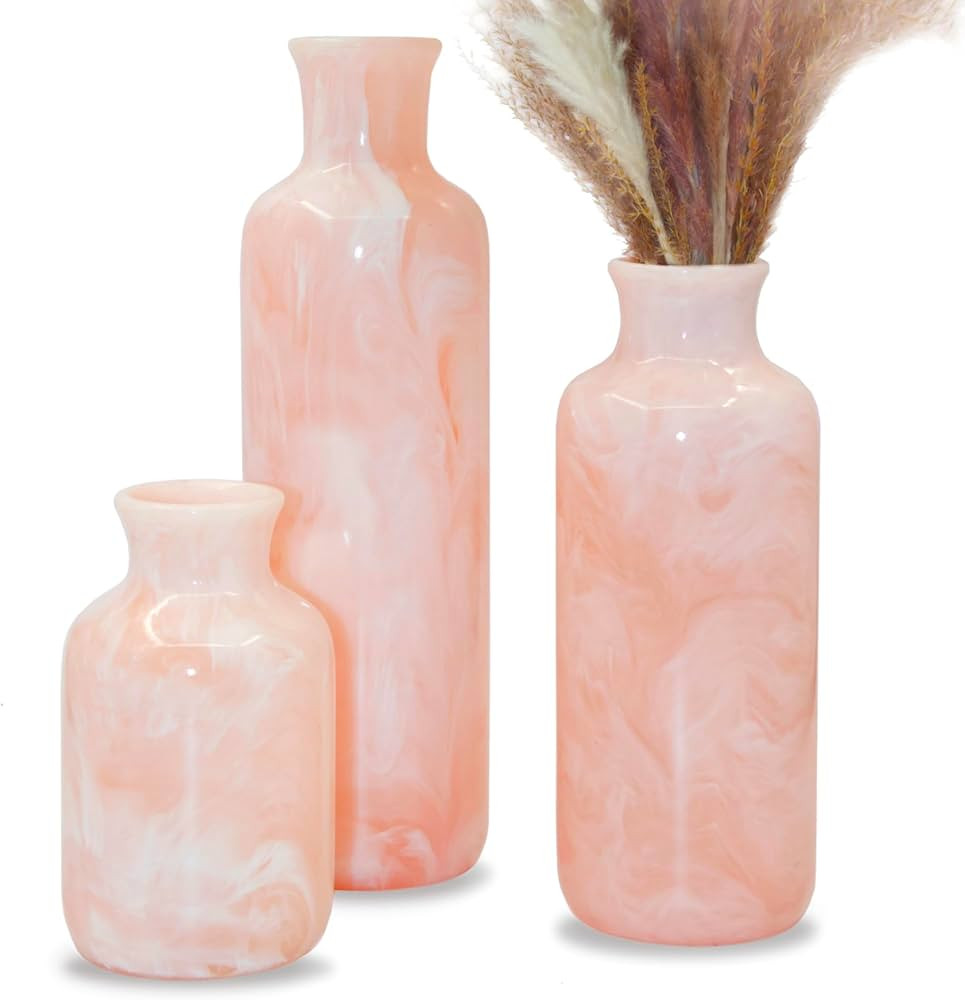 Resin 3 Piece Vase Set, Farmhouse Decor, Home Decorative Vase, Vases for Your Kitchen, Bedroom, O... | Amazon (US)