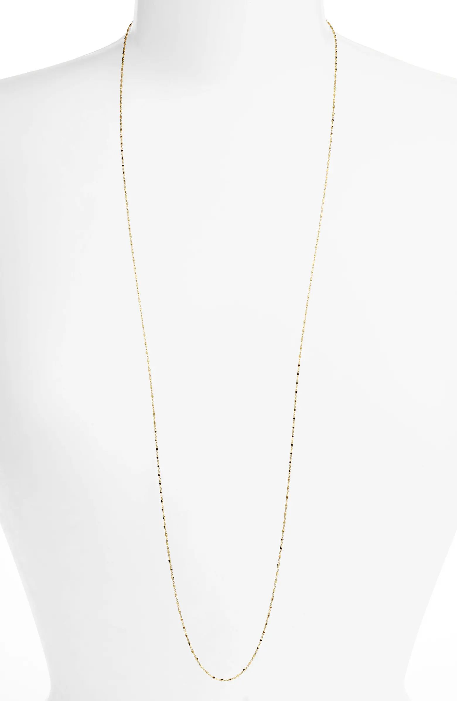 14K Gold Long Beaded Chain Necklace | Nordstrom