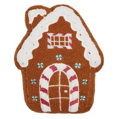 The Lakeside Collection Christmas Shaped Accent Pillows - Gingerbread House | Target