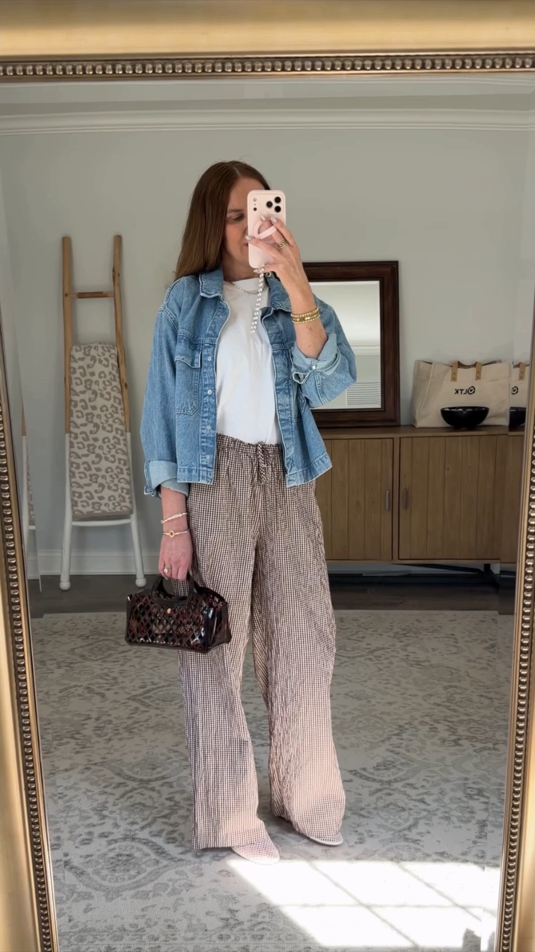 Designer inspired jean jacket, sized up to a large 
Brown Gingham pants , run big, sized small

The best Target haul on the internet. Seriously. I’ve always been a fall fashion girl, but Target has changed that💛 These are my faves.

#targetforthewin #targetstyle #targetfashion 
Target fashion haul, spring fashion trends 2026, target finds, Target must haves, designer inspired, Pinterest outfit, Target must haves, spring outfit ideas, summer outfit ideas, graduation guest outfit, mom style, look for less, tall girl style

#LTKSeasonal #LTKOver40 #LTKTall