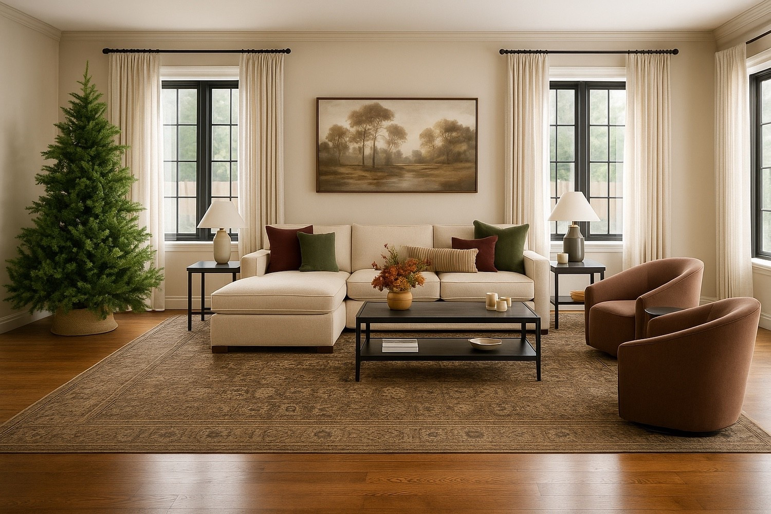 A WARM & EARTHY HOLIDAY LIVING ROOM
Nothing feels better than decorating a space that can transition seamlessly from everyday comfort to seasonal warmth — and that was the goal behind this living room design. Instead of leaning into bold reds or traditional Christmas themes, this room brings the holidays in through texture, tone, and subtle seasonal styling. It’s festive, but make it elevated. See the full post at www.abigailamira.com

#LTKHome #LTKHoliday #LTKSeasonal