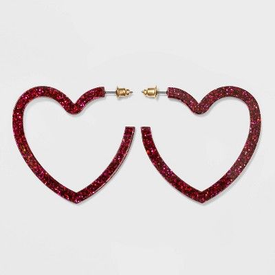 Confetti Heart Shape Hoop Earrings - Wild Fable™ | Target