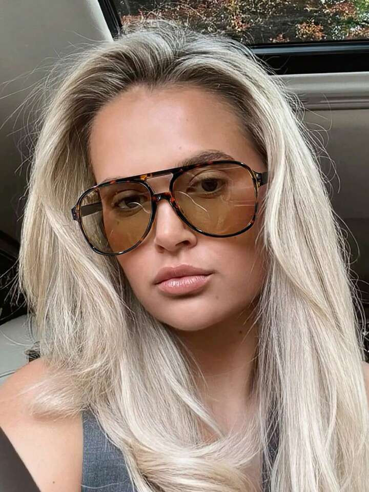 1 PC Women's Acrylic Boho Aviator Toadstools Trendy Fashion Eyewear For Holiday Outings And Holid... | SHEIN