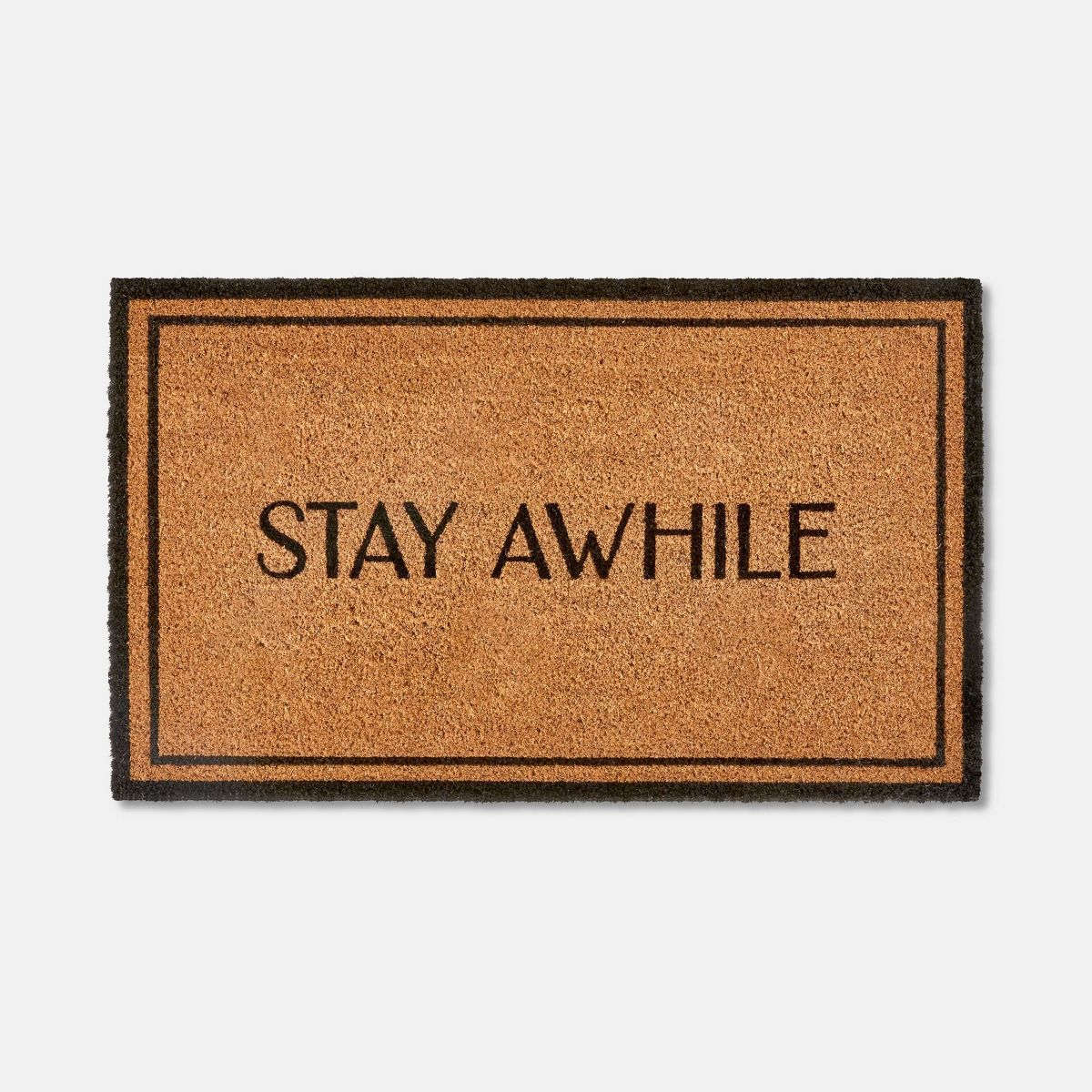1'6"x2'6" 'Stay Awhile' Coir Doormat Black - Threshold™ designed with Studio McGee | Target