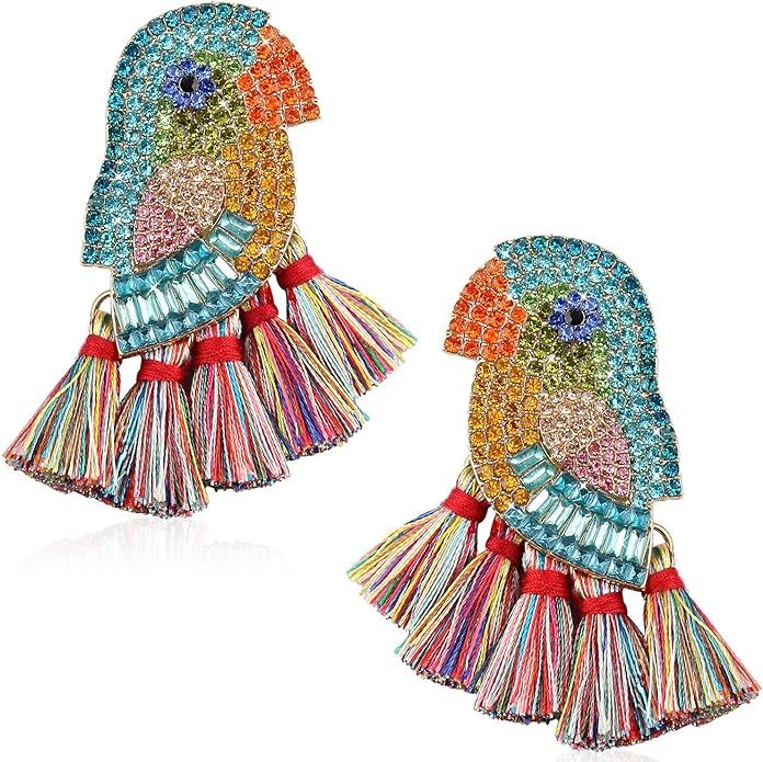 Bird Fringe Earrings for Women Girl Teens Fashion Handmade Novelty Jewelry Summer Trendy | Amazon (US)