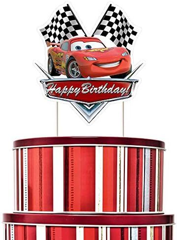 Mcqueen Cake Topper Cupcake Decorations Car Theme Birthday Party Topper for Children, 1 count | Amazon (US)
