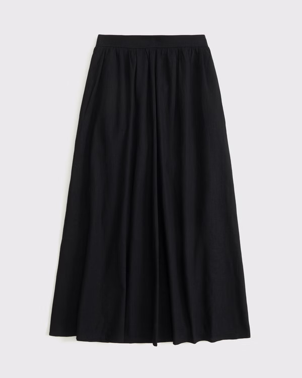 Women's Linen-Blend Maxi Skirt | Women's Clearance | Abercrombie.com | Abercrombie & Fitch (US)
