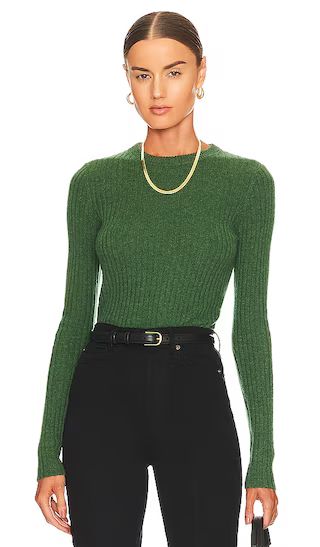 Rib Crew Neck Top in Pickle | Revolve Clothing (Global)