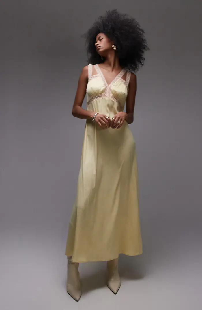 Topshop Lace Trim Satin Slipdress | Nordstrom | Nordstrom