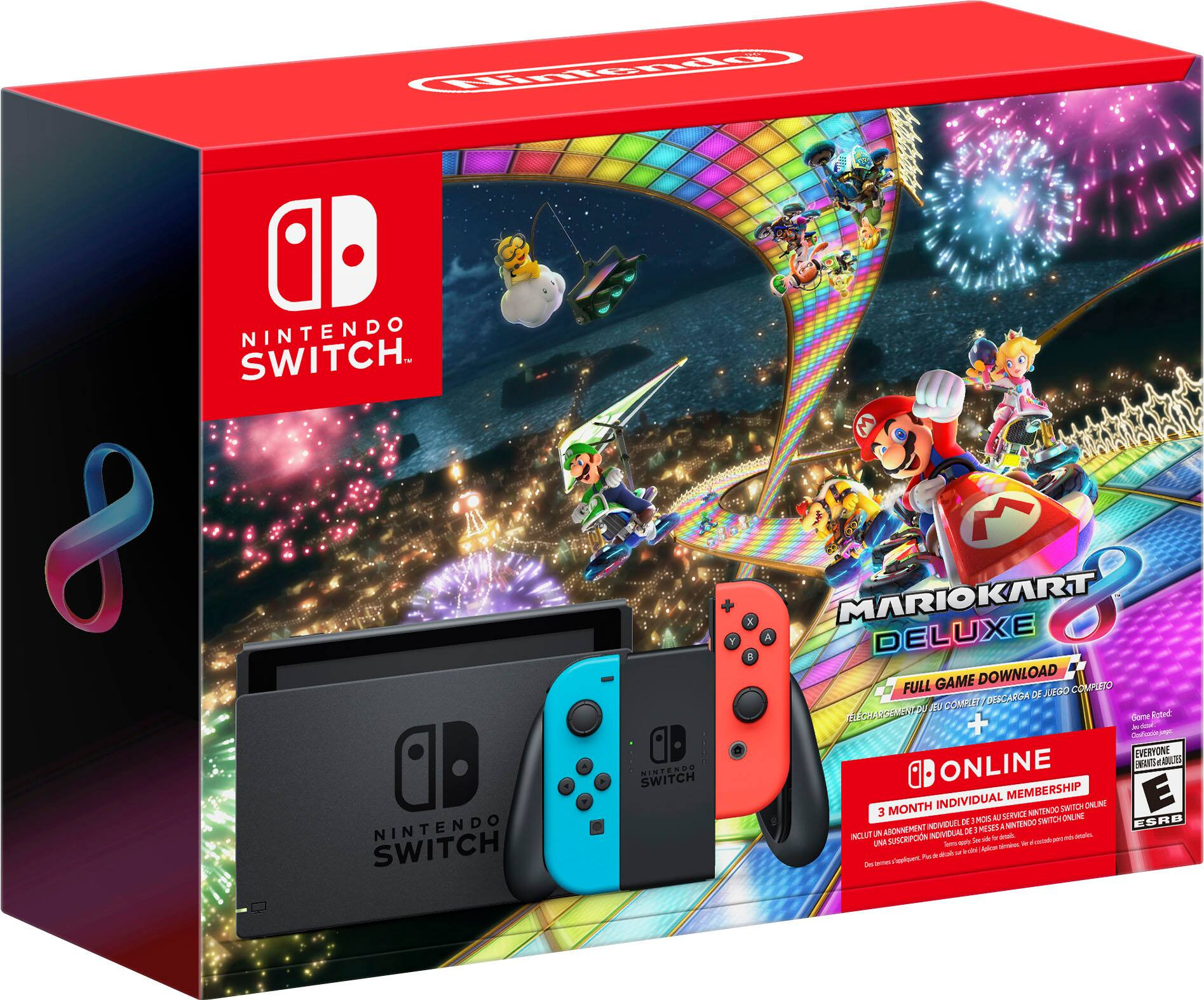 Nintendo Switch Neon Joy-Con + Mario Kart 8 Deluxe (GameDownload) + 3 Month Nintendo Switch Onlin... | Best Buy U.S.