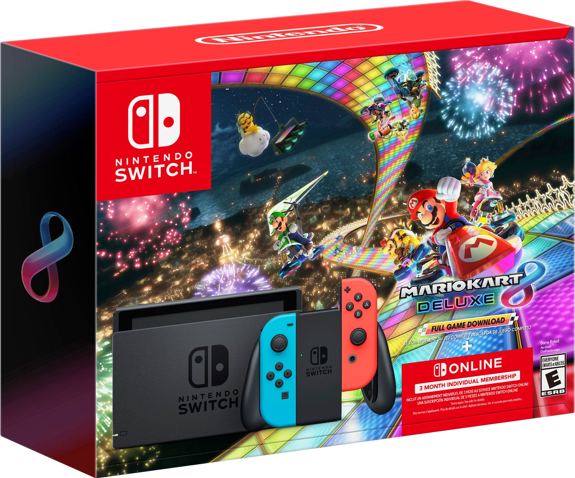 Nintendo Switch Neon Joy-Con + Mario Kart 8 Deluxe (GameDownload) + 3 Month Nintendo Switch Onlin... | Best Buy U.S.