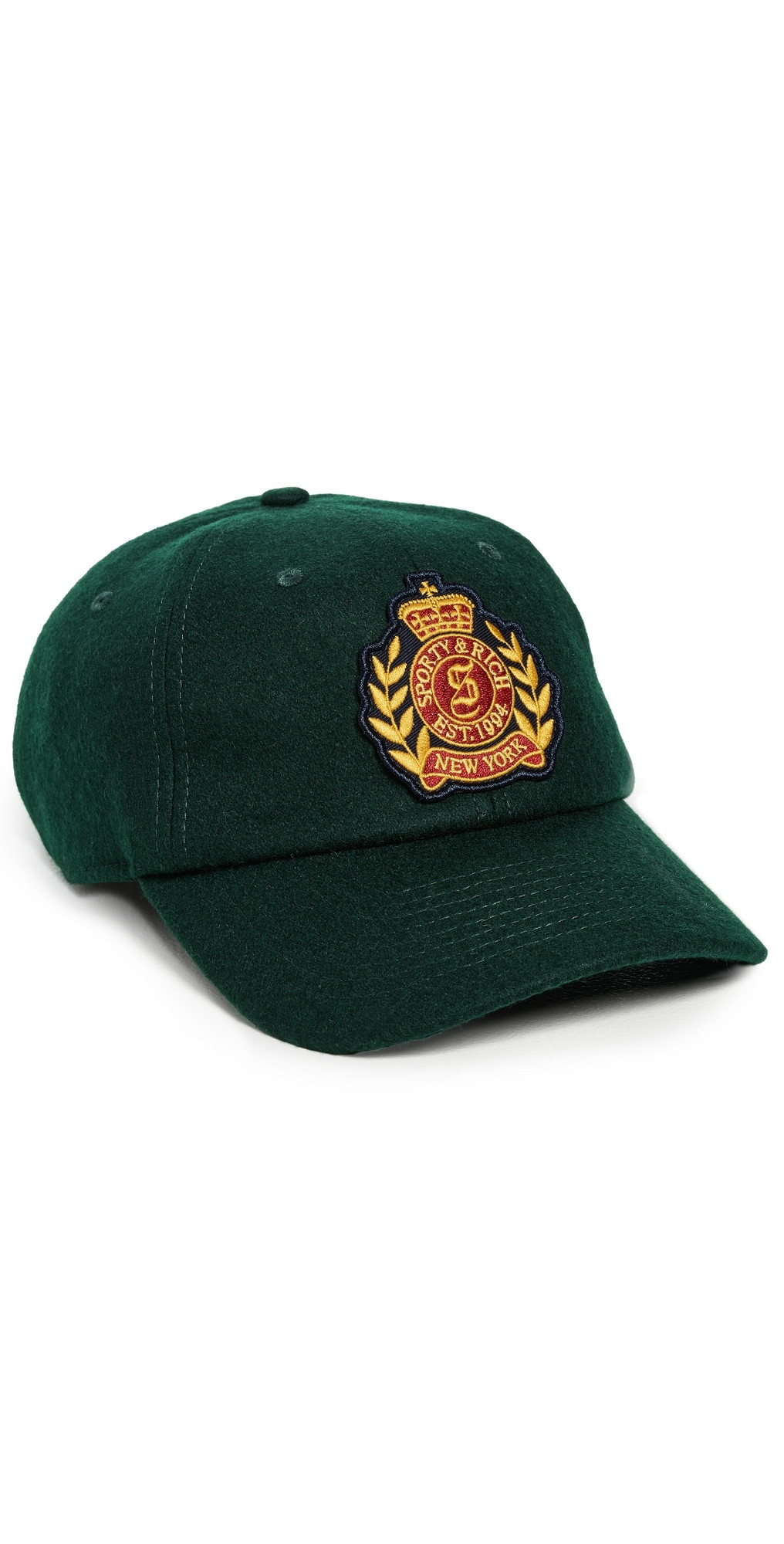 Sporty & Rich NY Crest Wool Hat Forest One Size | Shopbop