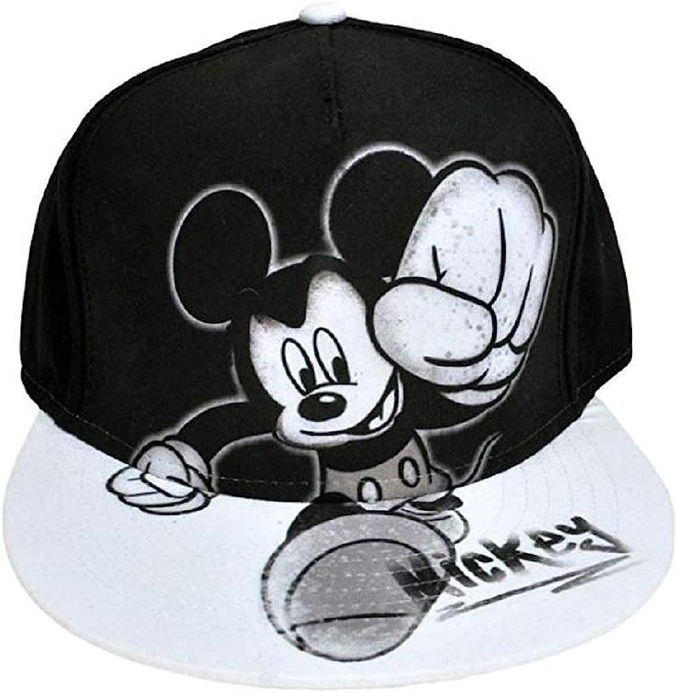 Disney Youth Mickey Mouse Smash Flat Bill Baseball Hat Black/White | Amazon (US)
