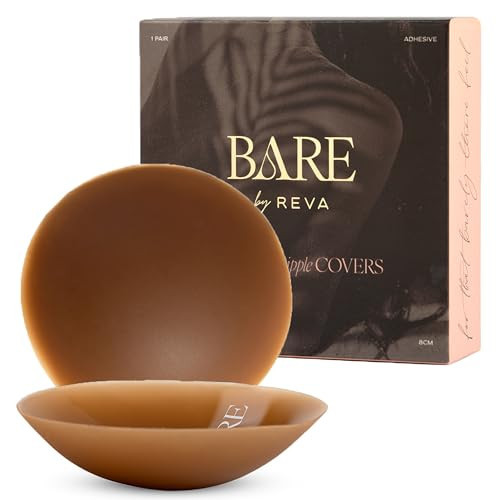 BARE by REVA Premium Nipple Covers 100x Use - Adhesive Silicone Nipple Pasties with Travel Box - Soft Matte Reusable Pasties | Amazon (US)